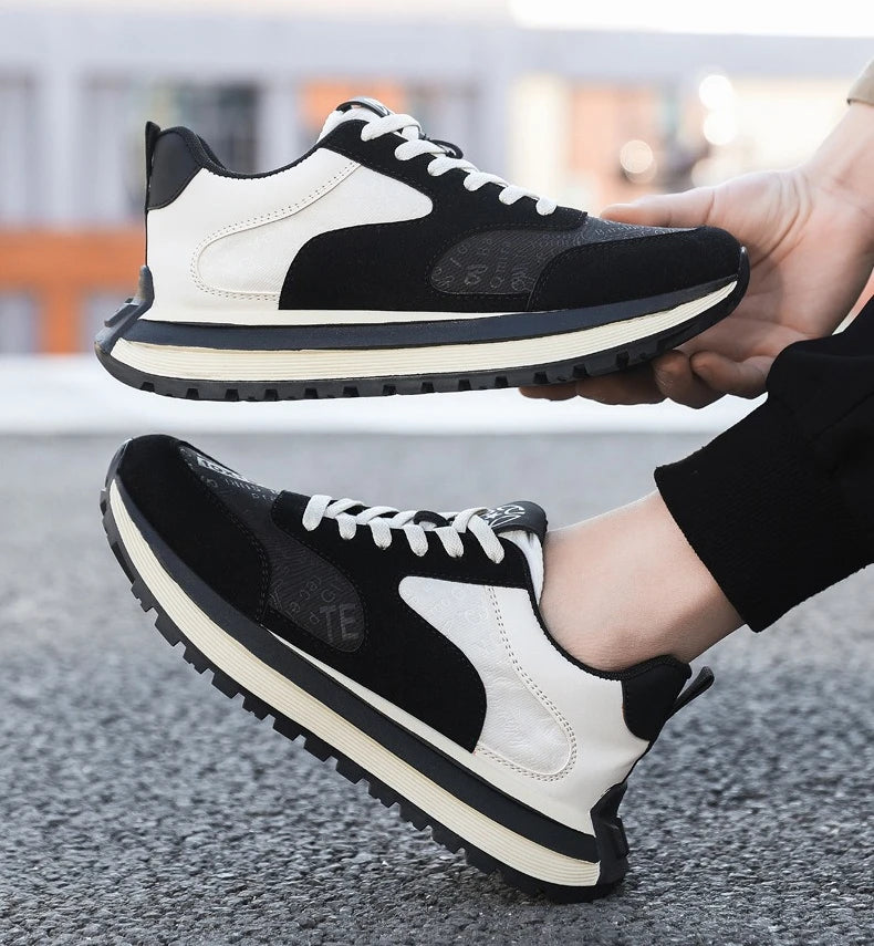 Men Shoes 2025 Spring Autumn New Fashion Comfortable Height Increase Casual Running Shoes Breathable Non Slip Platform Sneakers Pi-Mart