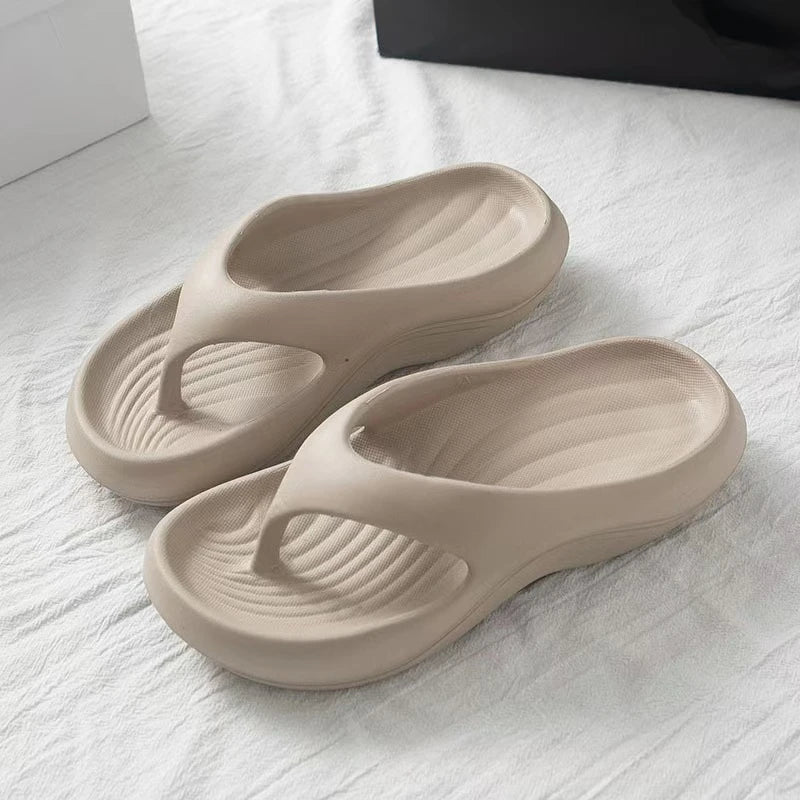 Women Stylish EVA Flip-Flops Comfortable Soft Anti-Slip Anti-Odor Fashionable Versatile for Beach Summer Casual Wear Beach Shoes LadyShow.Store
