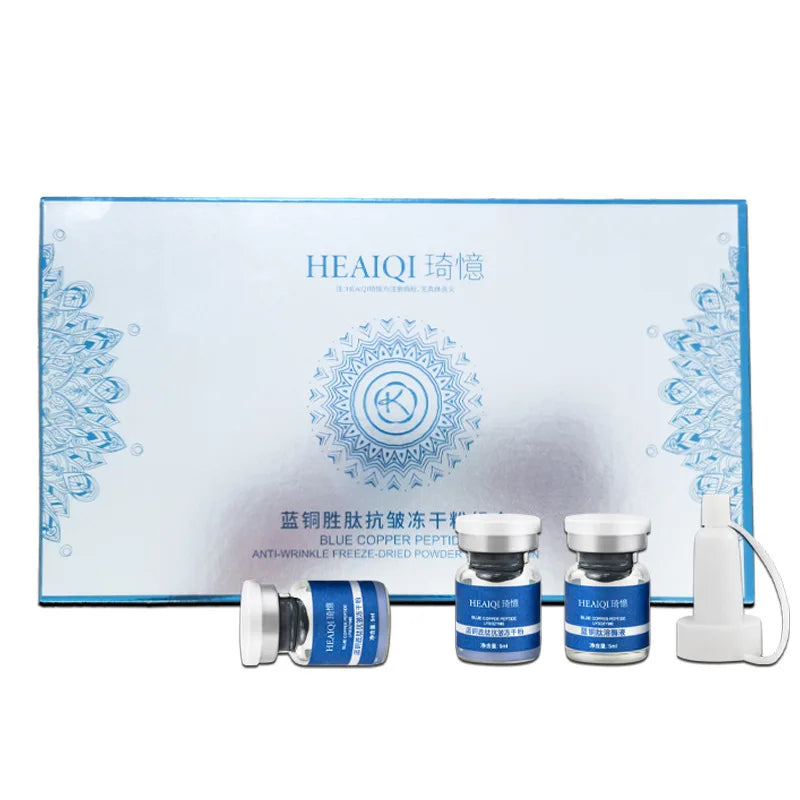 Facial Blue Copper Peptide Antioxidant Freeze-Dried Powder Essence Kit Repair Skin Moisturizing Rejuvenating Skin Care Pi-Mart
