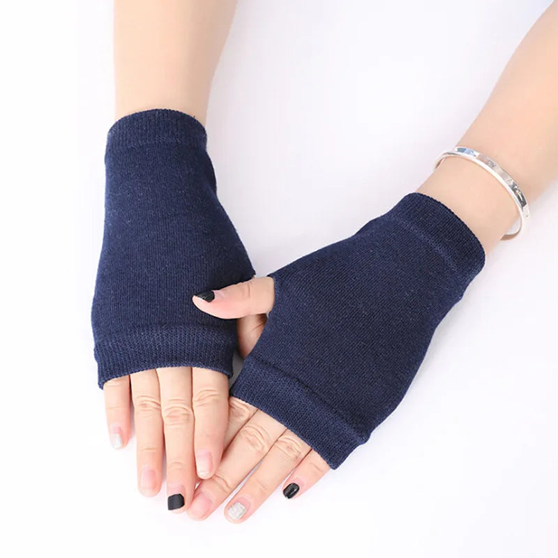 Women Stylish Hand Warmer Winter Gloves Arm Crochet Knitting Faux Wool Mitten Warm Fingerless Glove Twist Pattern Women Gloves Pi-Mart
