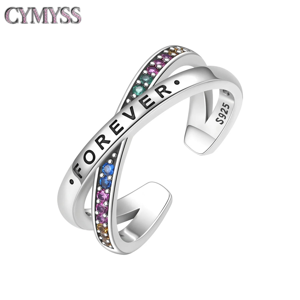 Original 925 Sterling Silver Open Ring Exquisite Panda Dolphin Adjustable Ring Original Daily Fine Jewelry Women Birthday Gifts Pi-Mart