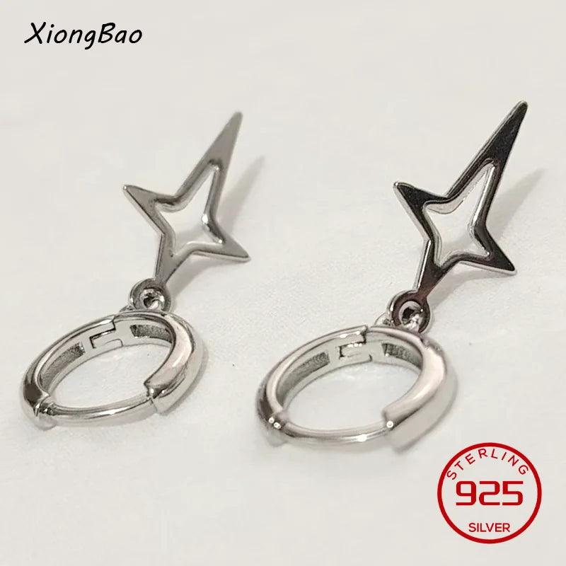 925 Sterling Silver Earrings New Women Elegant Temperament Sterling Anniversary Gift Fashion Jewelry Accessories Geometric Ears Pi-Mart