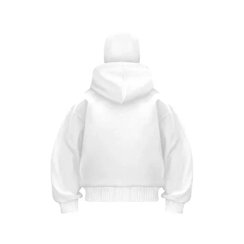 Men and Women Balaclava Y2K Gothic Harajuku Spring Autumn Winter New Item Double Hooded Sweatshirt Men Hooded Mask Zipper Jacket Pi-Mart