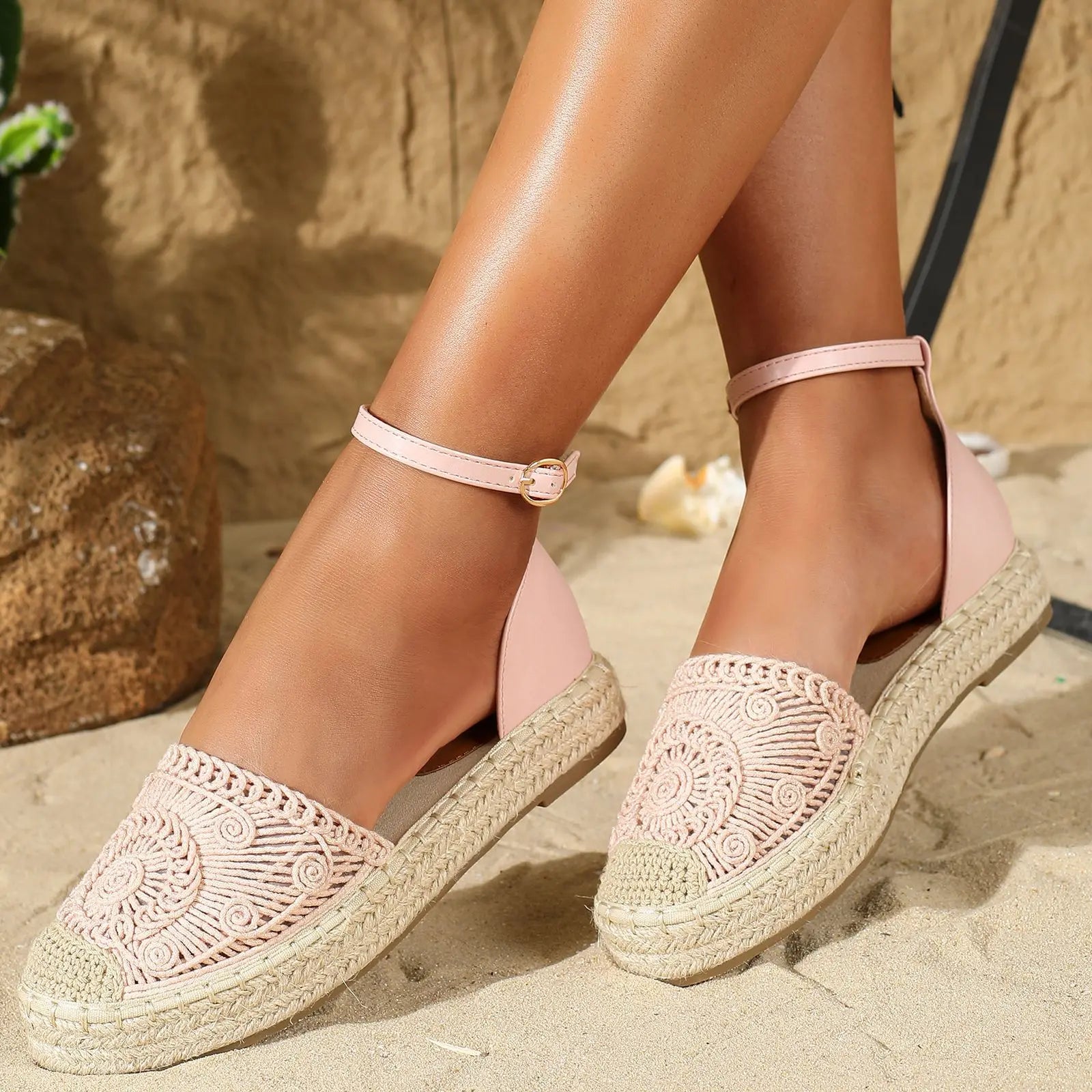 New 2026 Summer Women's Vintage Flats Hemp Rope Bottom Sandals Comfortable Sandals Women's Fisherman Sandals Sandalias De Mujer Pi-Mart