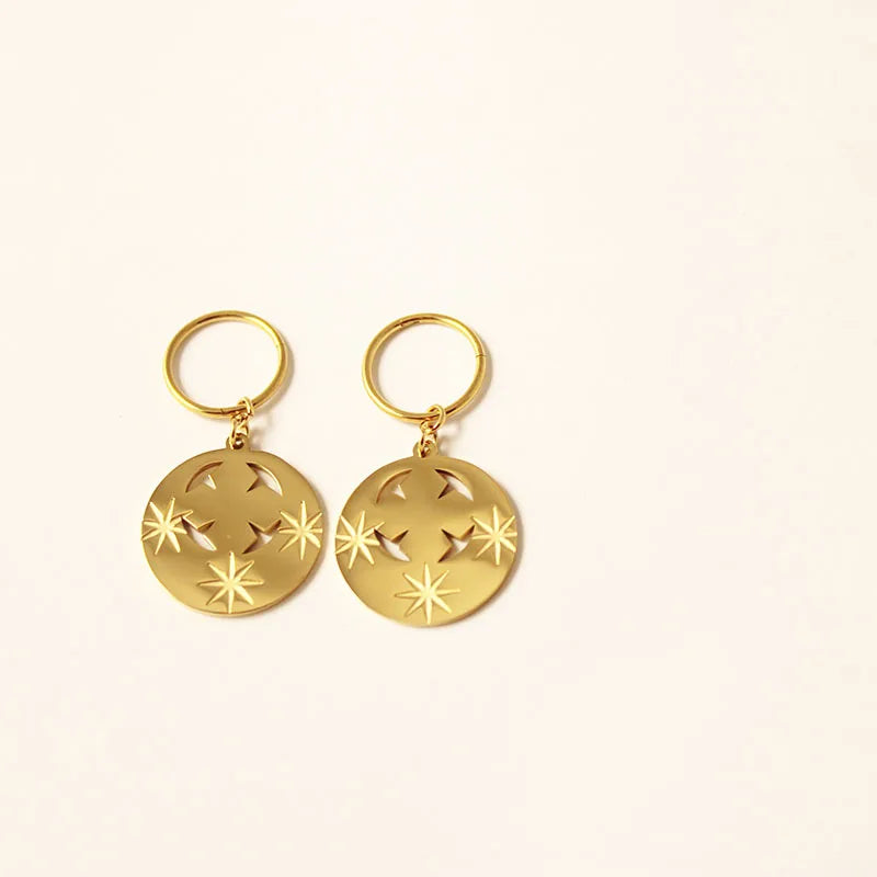 New Zealand Kiribati Hawaii Coconut Tree Shape Earrings for Women Girls Gold Color Stainless Steel Jewelry Gift Pi-Mart