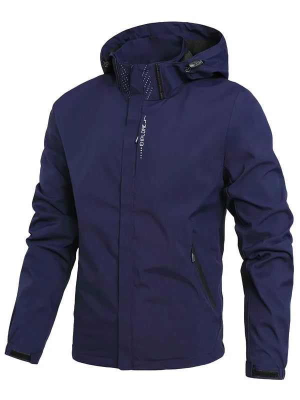 Men's Waterproof Rain Jacket Lightweight Outer Hooded Outdoor Raincoat Hiking Windproof Jacket Climbing Outdoor Jackets LadyShow.Store