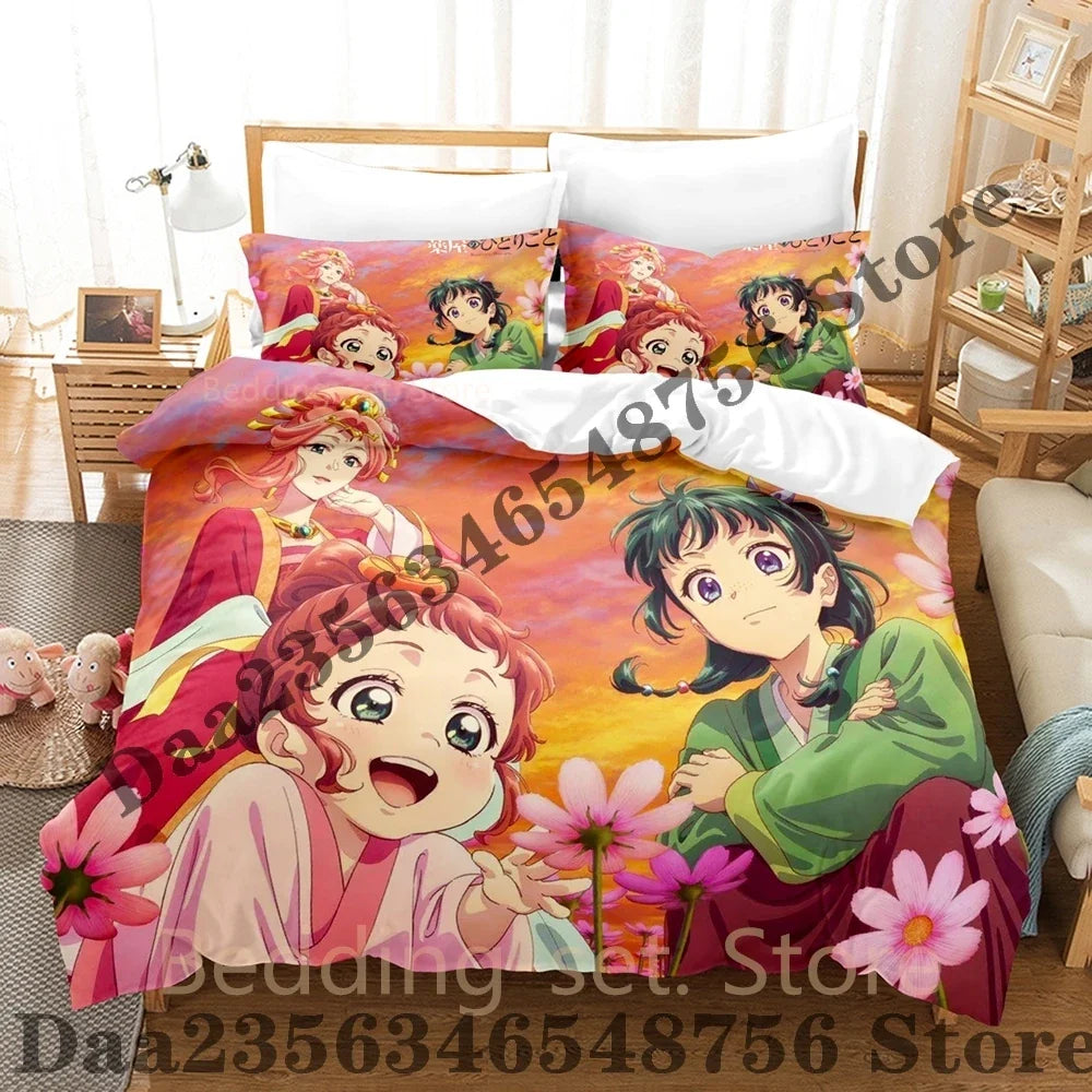 2026 The Apothecary Diaries Bedding Set Single Twin Full Queen King Size Bed Set Bedroom Duvetcover Sets Anime Bed Sheet Set LadyShow.Store
