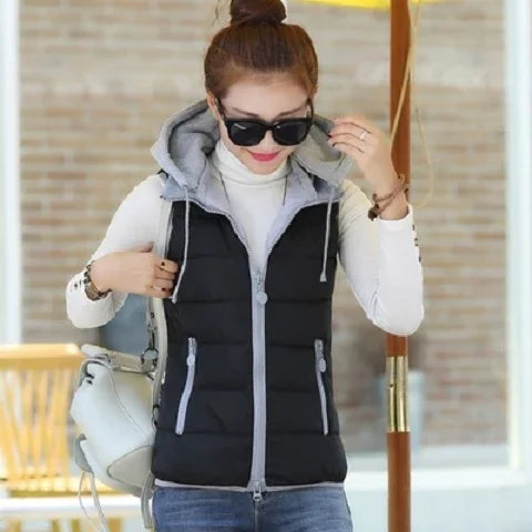 2026 New Winter Underwaist Coat Long Hooded Quilted Puffer Vest Female Warm Thicken Outwear Womens Jacket Sleeveless Waistcoat LadyShow.Store