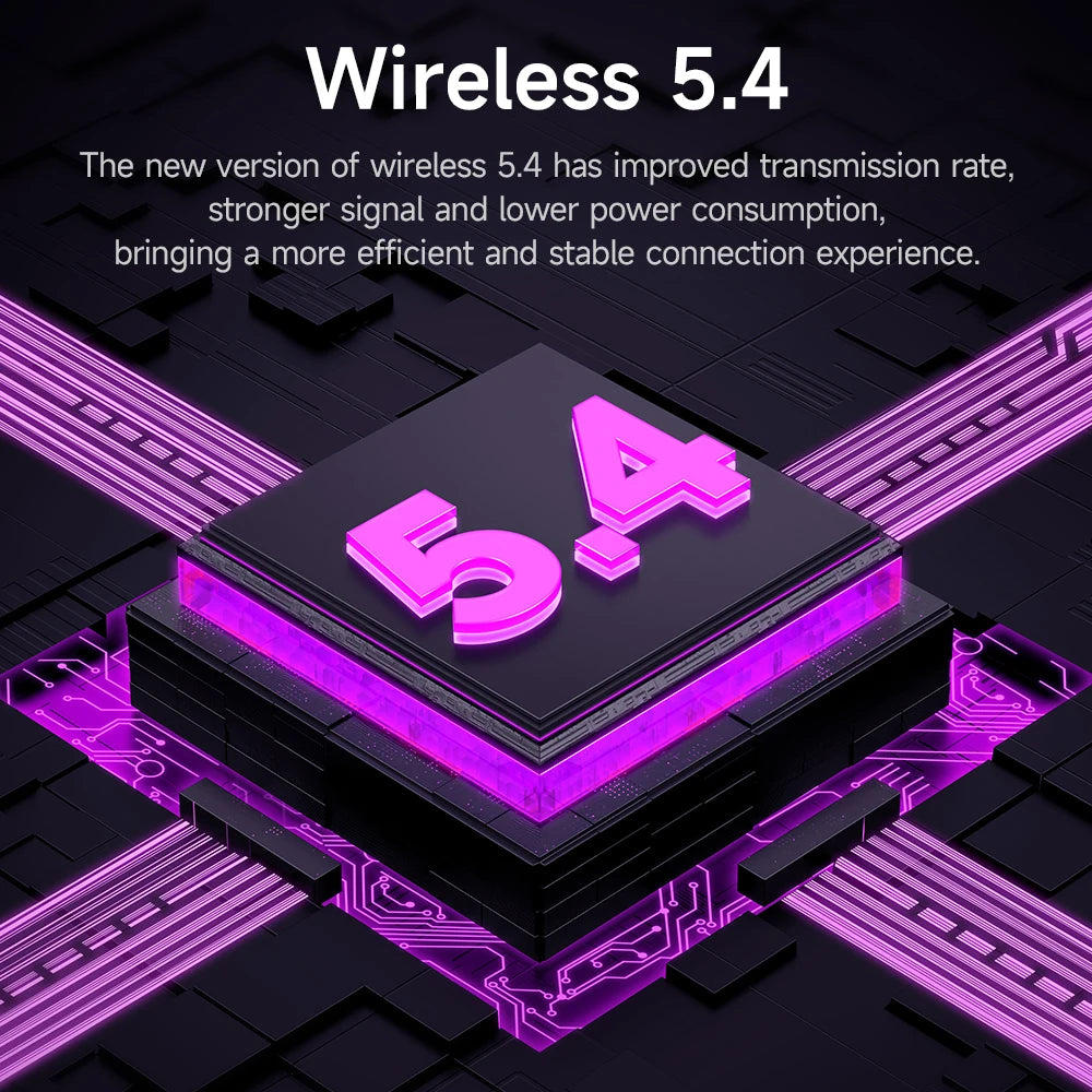 HOCO EW72 Wirelss Bluetooth 5.4 ANC Noise Reduction Earphone With LED Full Touch Smart Screen Charging Box Music Sports Earbuds Pi-Mart