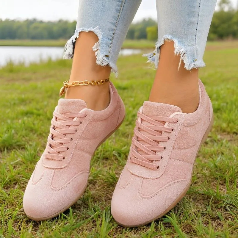Women's Casual Flat-soled Non-slip Wear-resistant Sport Shoes Spring Autumn Round-toe Soft and Comfortable Women Single Shoes Pi-Mart