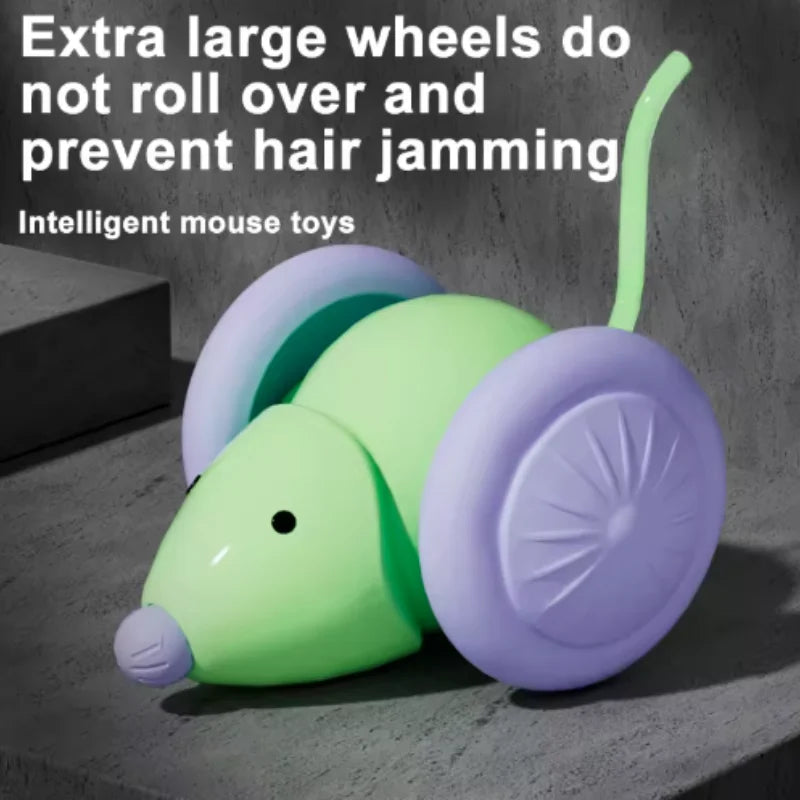 Interactive Cat Toy Electric Mouse Car Automatic Teaser Kitten Pet Toys Rechargeable Intelligent Obstacle Avoidance Cat Car Toy Pi-Mart