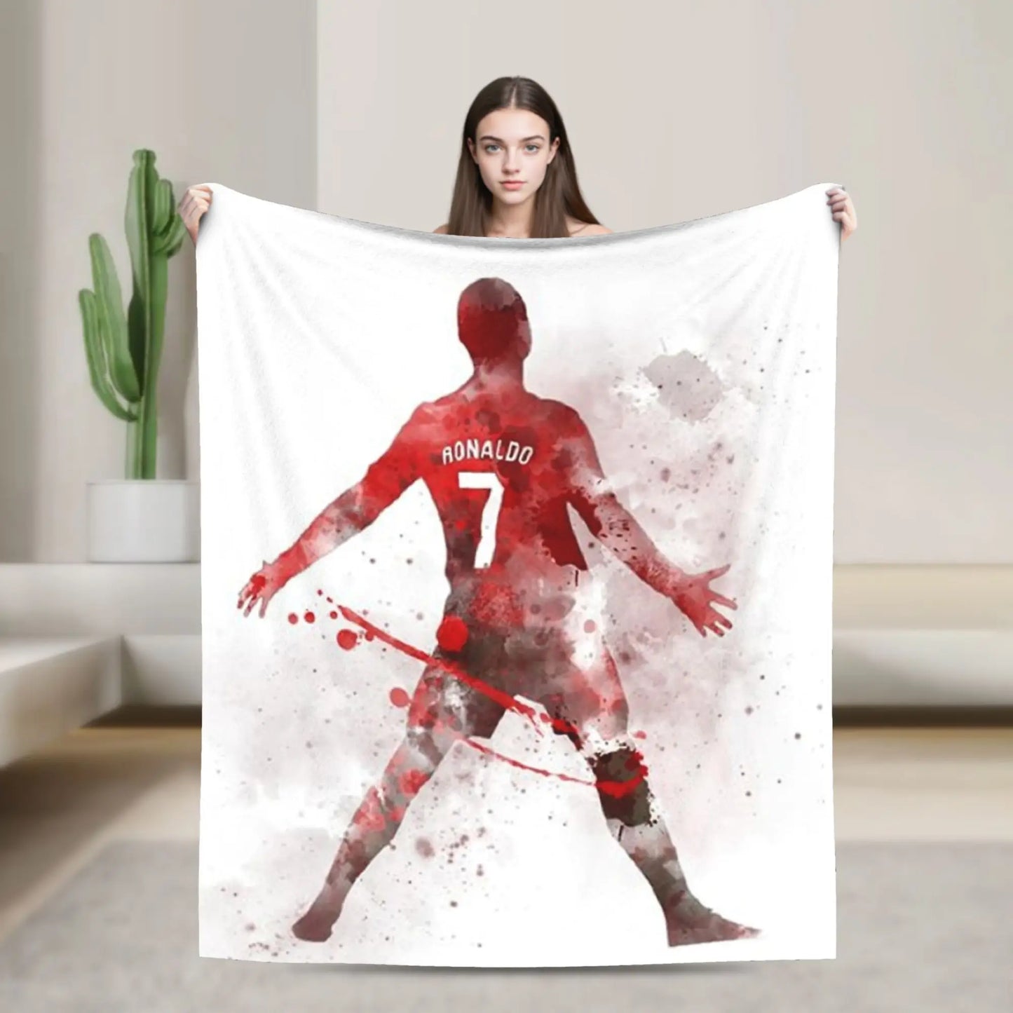 CR7  Football Soccer Blanket Ronaldos Flannel Funny Warm Throw Blanket for Bedding Lounge Decoration Pi-Mart