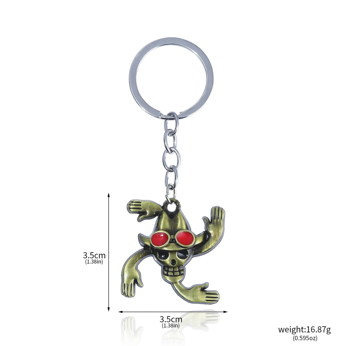 One Piece Luffy Straw Hat Keychain Rotatable Zoro Skull Metal Pendant Role-Playing Decorative Accessories Fan Jewelry Gift Pi-Mart