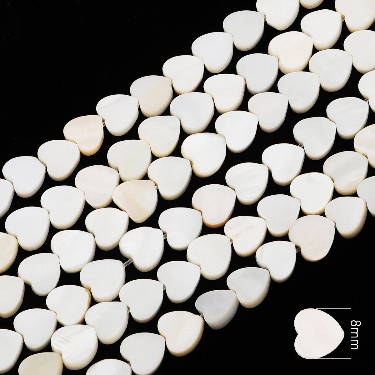 Natural Shell Beads Mother of Pearl Love Star Oval Round Flat Loose Spacer Beads for Jewelry Making DIY Charm Bracelet Necklace Pi-Mart