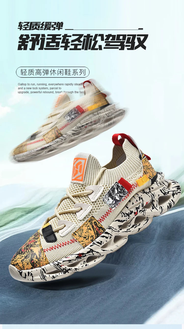 Men's Casual Sneakers Breathable Luxury Trainer Race Shoes Fashion Loafers Running Shoes for Male Pi-Mart