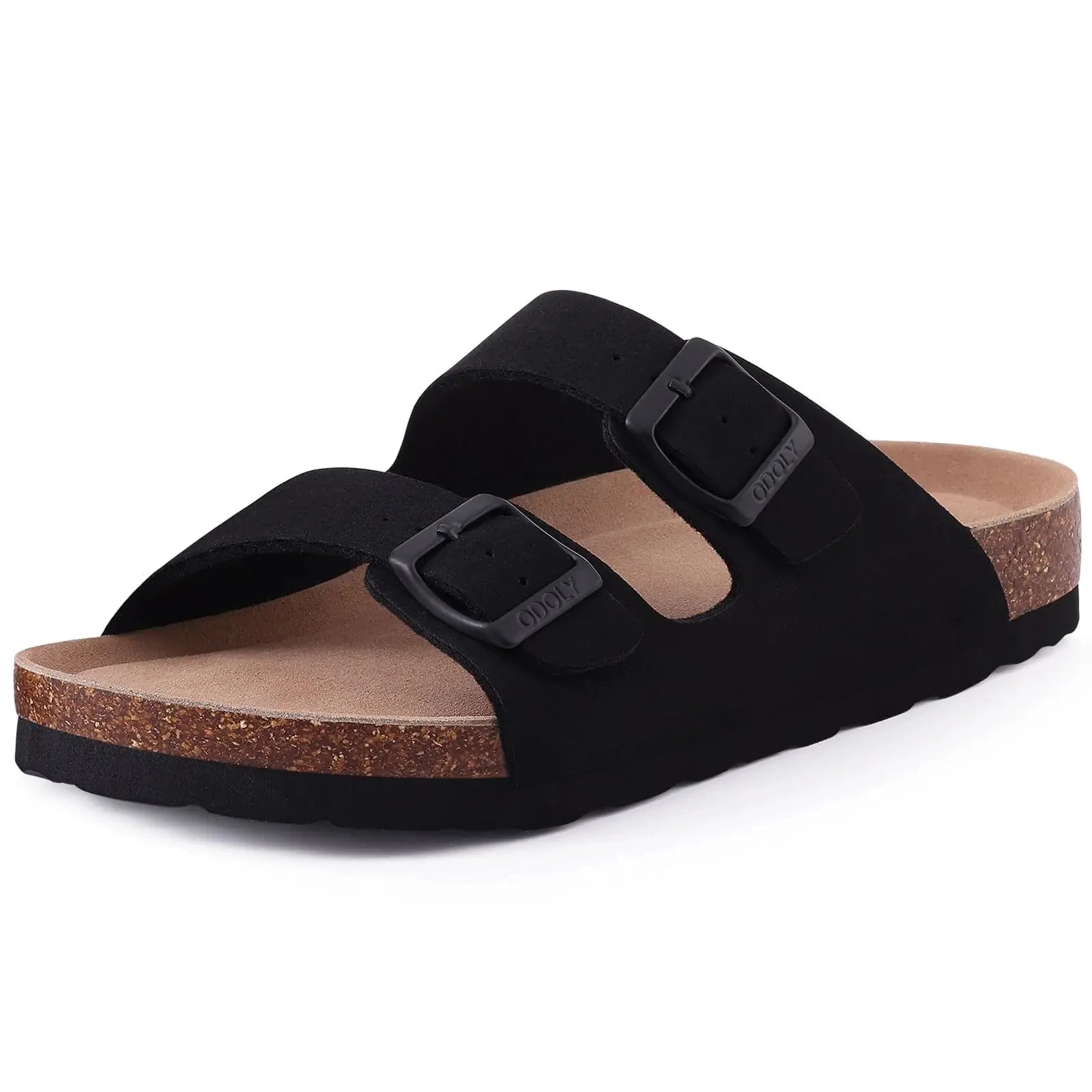 Comwarm Buckle Clogs For Women Men New Genuine Suede Clogs with Arch Support Soft Cork Footbed Mules Fashion Thick Beach Sandals Pi-Mart