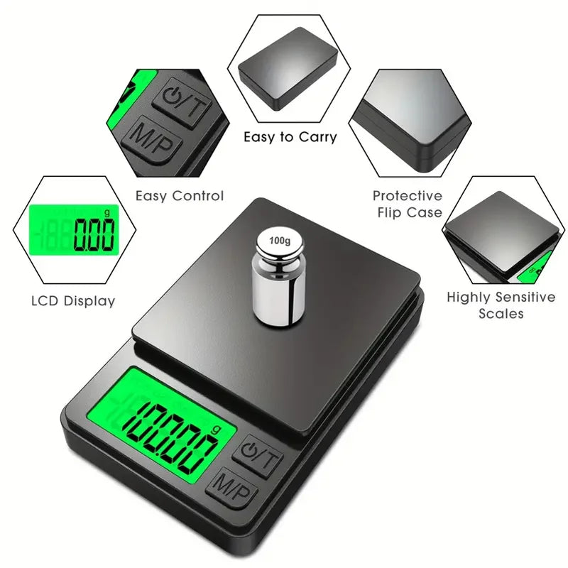 Precision Pocket Scale 1000g X 0.1g - Digital Gram, Food, Jewelry, Ounces/Grains Scale with Backlit LCD - Mini Scale for Travel LadyShow.Store