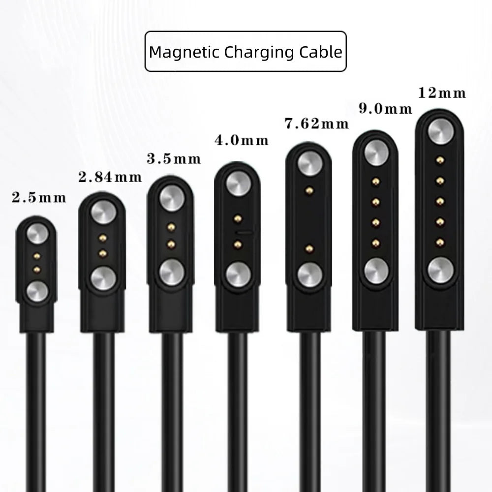 2Pin 4Pin 5Pin Magnetic Charging Cable USB to Pogo Pin for Smart Watch Earphone Wristband 60cm 5V Magnetic Dock Charger Adapter LadyShow.Store