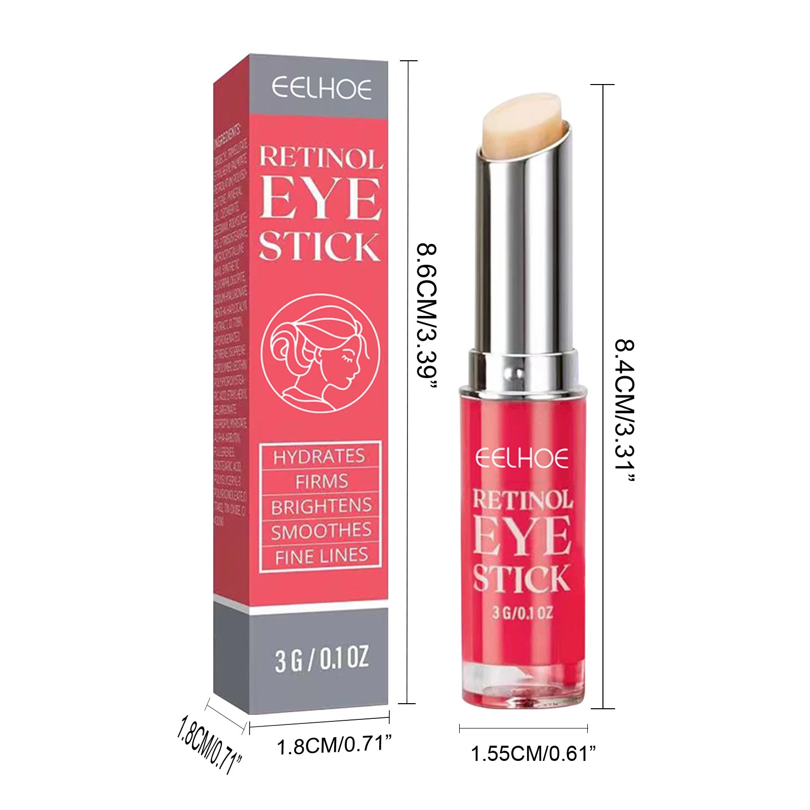 Retinol Eye Cream Stick Lightening Dark Circles Anti-Puffiness Smooth Brightening Moisturizing Firming Under Eye Treatment Care Pi-Mart