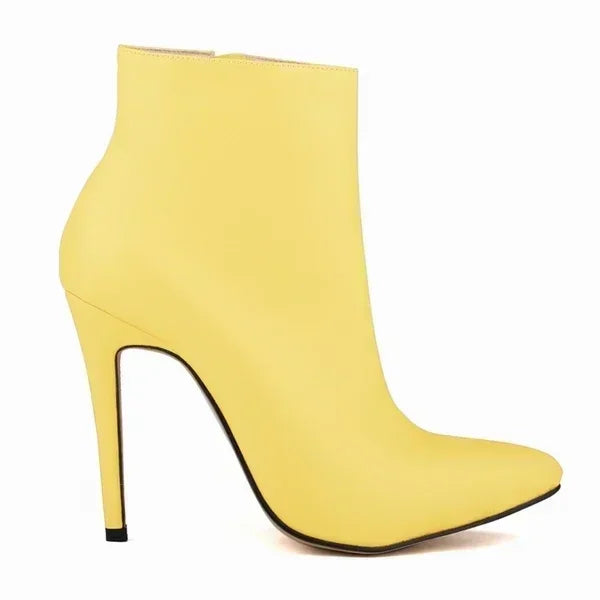 Women Short Boots Pumps Sexy Pointed Toe Side Zipper Super High Heels Stiletto 2026 Female Party Ankle Boot Shoes Botas De Mujer Pi-Mart