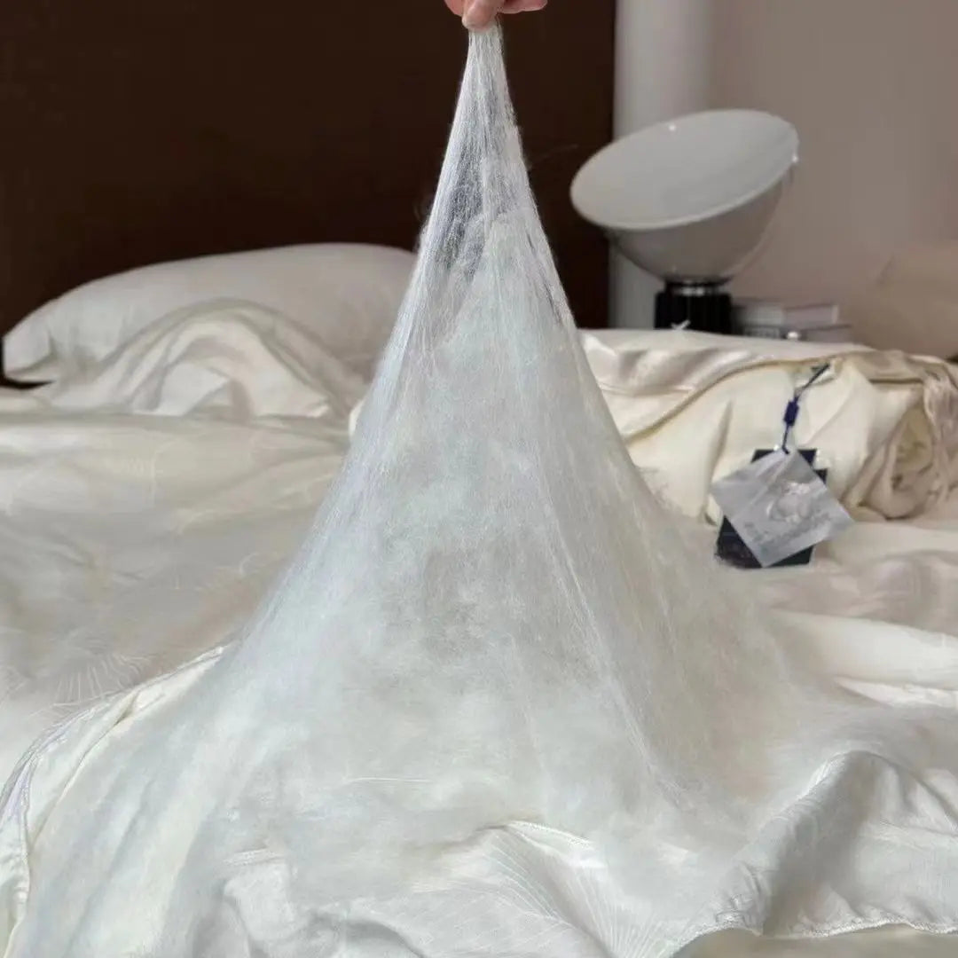 100% Natural Silk Quilt Lyocell Fiber Duvet Queen Size Summer Blanket White Luxury Jacquard Bedding Single Double Bed Comforter Pi-Mart