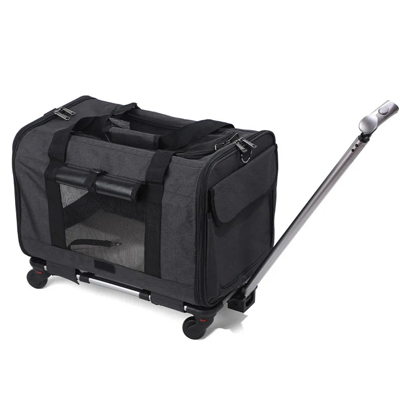 Pet Carrier with Wheels for Dogs Up To 15lbs & Cat  Airline Approved Dog Carrier Rolling Pet Carrier Foldable Pet Stroller Pi-Mart