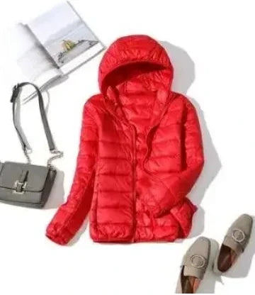 8XL Cheap Ultra Light Down Winter Warm Hooded Feather Puffer Jacket For Girl Short Spring Autumn Coat Female Women Big Size Duck LadyShow.Store
