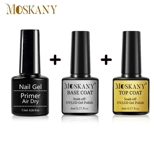 Acrylic No-acid Primer Nail Art Set With Base Coat And Top Coat Soak Off Gel Nail Polish For Nail Art Design Tool Kit Tri Light Beauty