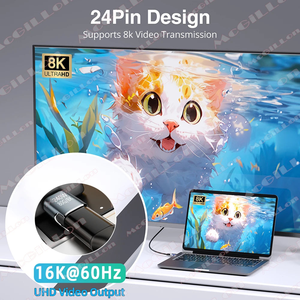 240W USB4.0 80Gbps Thunderbolt5 Magnetic Type-C OTG USB C To USB-C Fast Charge Magnet Converter Cable 8K@60Hz USB Type C Adapter Pi-Mart