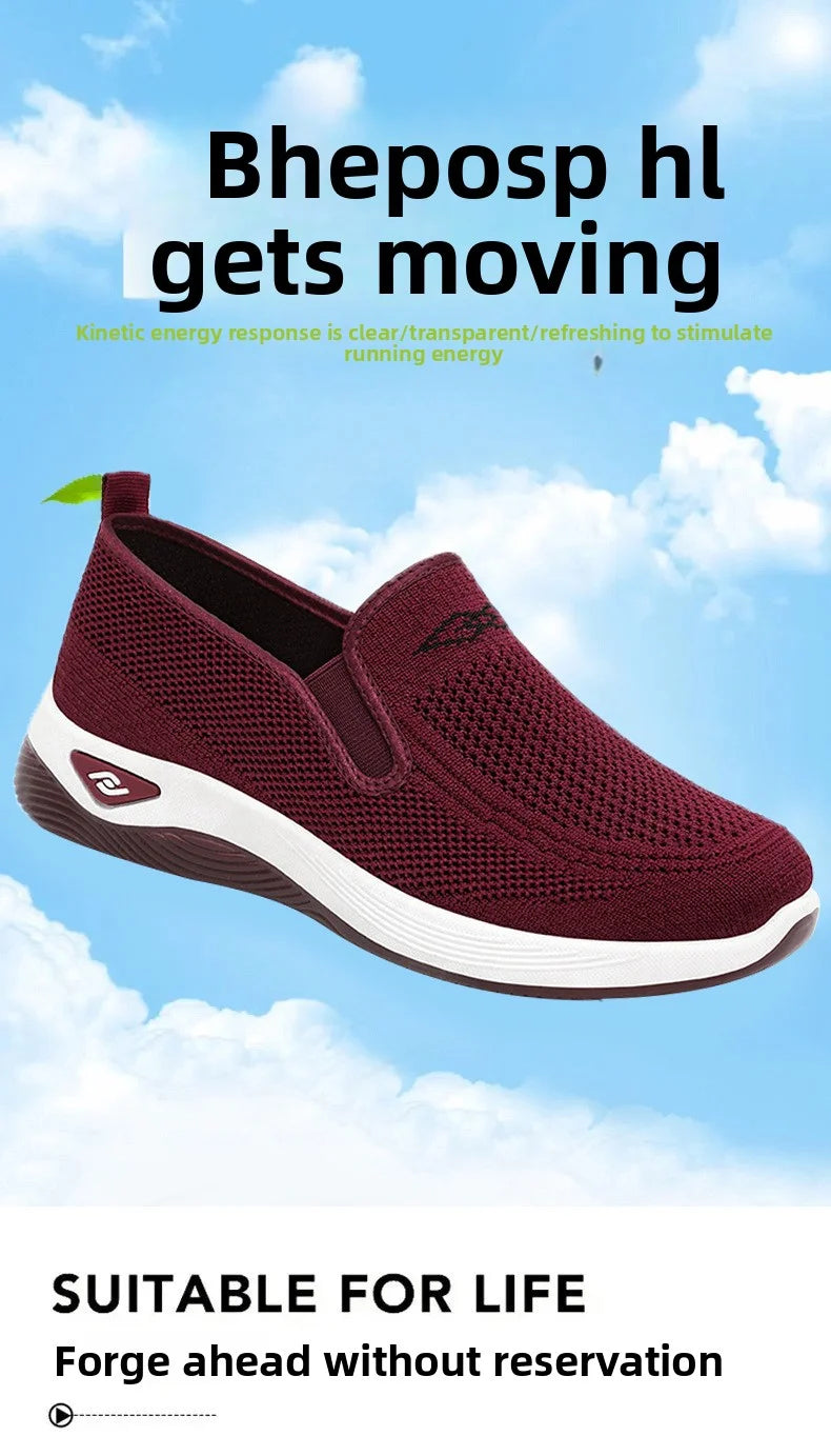 Women's Shoes Spring and Autumn New Mesh Breathable Casual Shoes Outdoor Lightweight Non-slip Wedge Heel Thick-soled Sneakers Pi-Mart