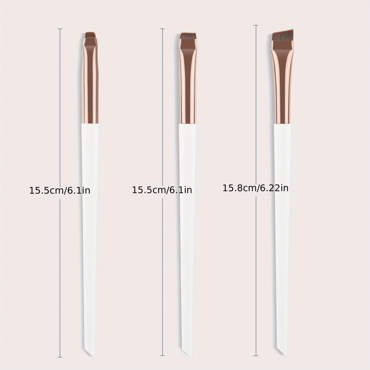 3pcs Professional Makeup Brush - Precision Eyebrow, Eyeliner, Powder Application - with Nylon Bristles - for Natural Definition Pi-Mart