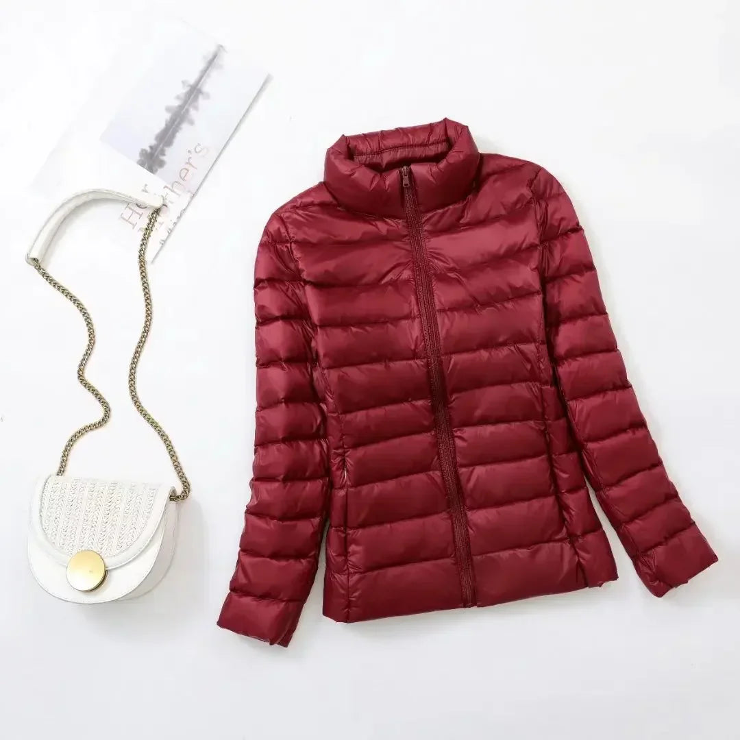 Plus Size down Jacket Female Short Ultra Lightweight Packable Puffer Coats Women Fashion 15 Colors Warm Slim Fit Parkas 7XL LadyShow.Store