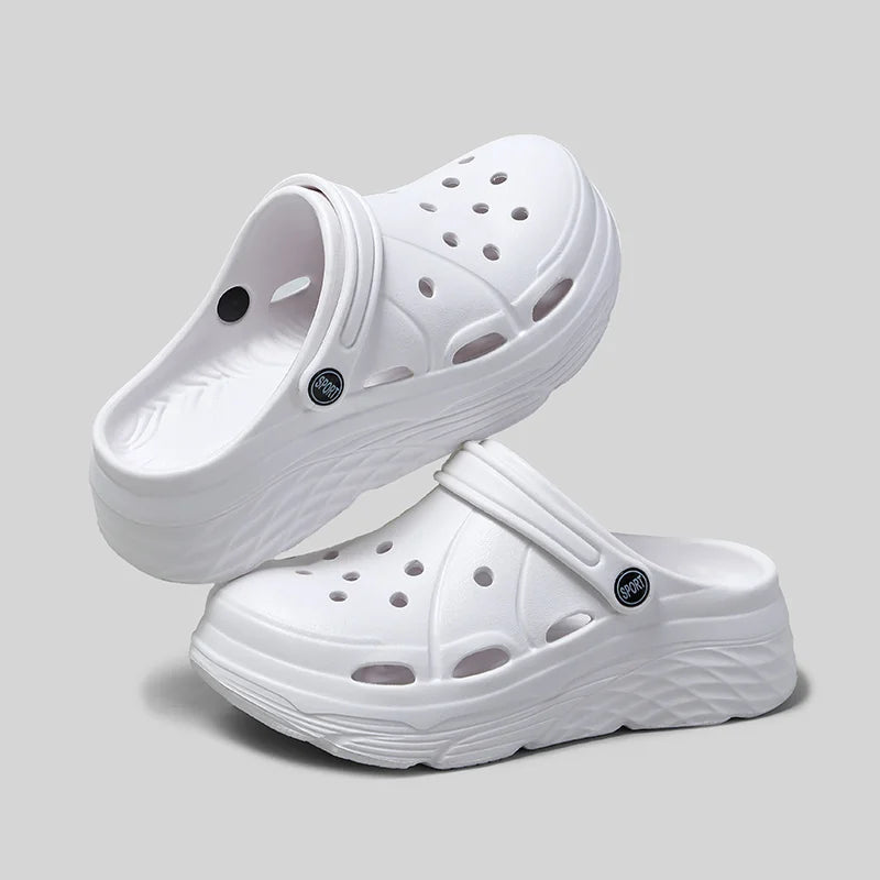 Women's Fashion Platform Sandals Summer 2025 Thick Sole Soft Eva Clogs Garden Shoes for Women Hollow Out Non Slip Beach Sandals Pi-Mart