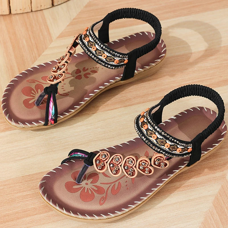 Women's Sandals Bohemia Style Sandals Summer 2026 Shoes For Woman Flip Flops Beach Summer Shoes Women Low Heels Footwear Pi-Mart