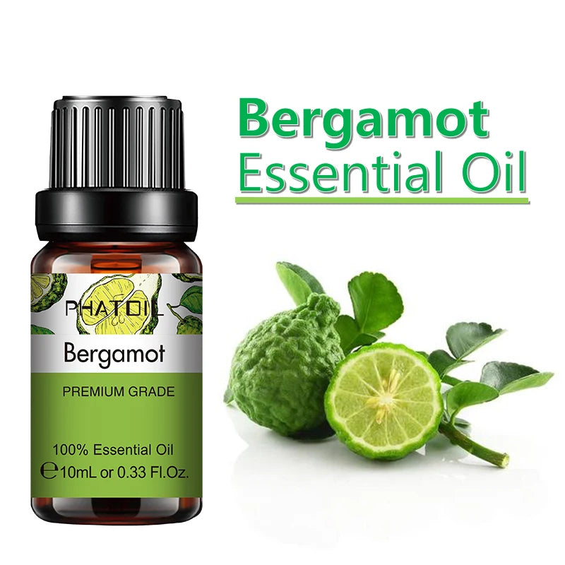 PHATOIL 10ml Ginger Essential Oil for Perfume Candles Making Spa Massage Humidifier Rose Jasmine Pine Needles Tangerine Thyme Pi-Mart