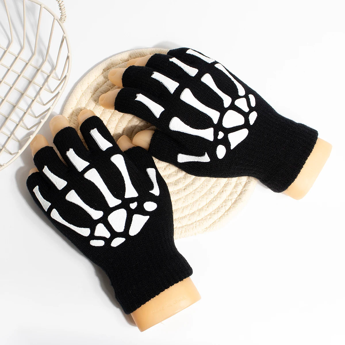 Unisex Knitted Gloves Half/Full Finger Autumn Winter Gloves Halloween Decorative Gloves Pi-Mart