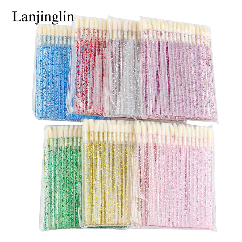 Lanjinglin 5/50 Pcs Lip Brush Reusable Makeup Brushes Lipstick Applicator Wands Eyelashes Extension Tool Beauty Accessories Pi-Mart