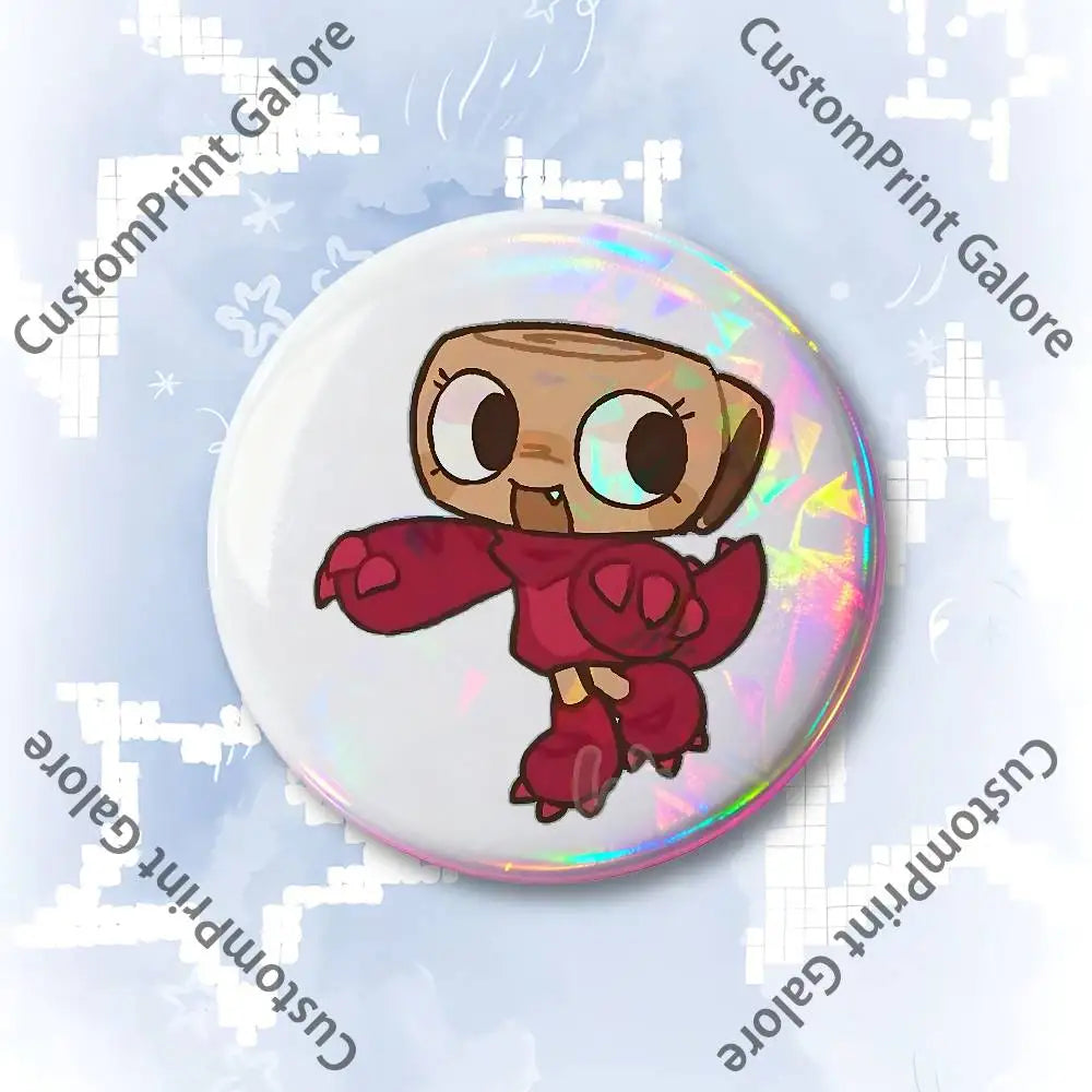 Cute Funny S-Shelly W-Wold Customizable Badge Tinplate Brooch Laser Film Lapel Pin for Decoration Party Small Gifts Pi-Mart