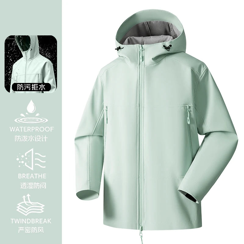 Unisex Waterproof Windproof Hooded Jacket Multi Color Outdoor Hiking Coat Pi-Mart