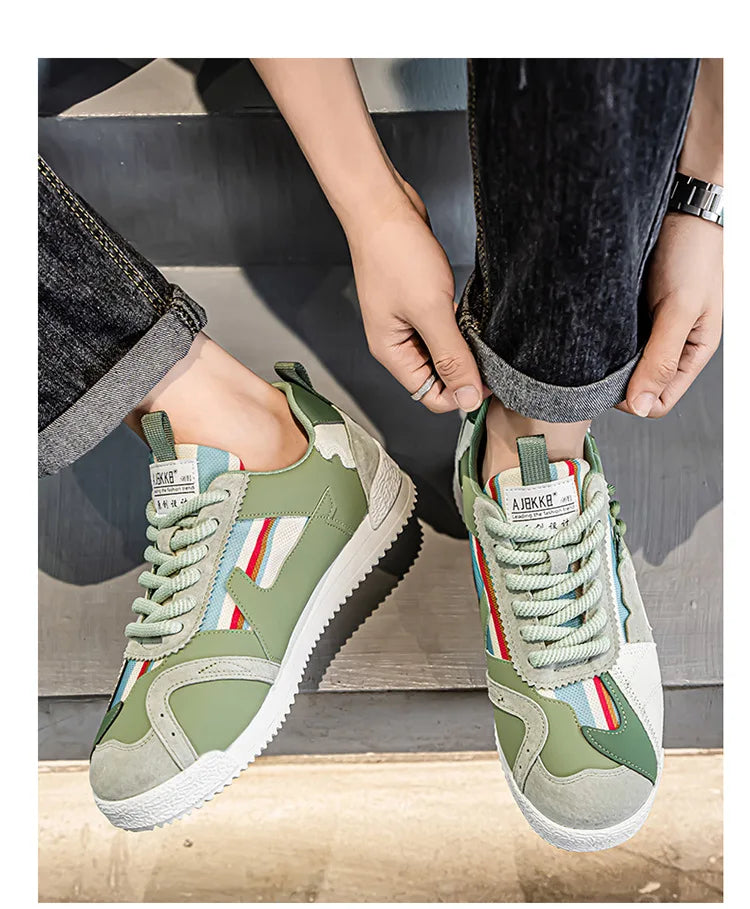 Large Size Men's White Sneakers Autumn Comfortable Non Slip Running Shoes Luxury Soft Sole Fashion Lace Up Outdoor Casual Shoes Pi-Mart
