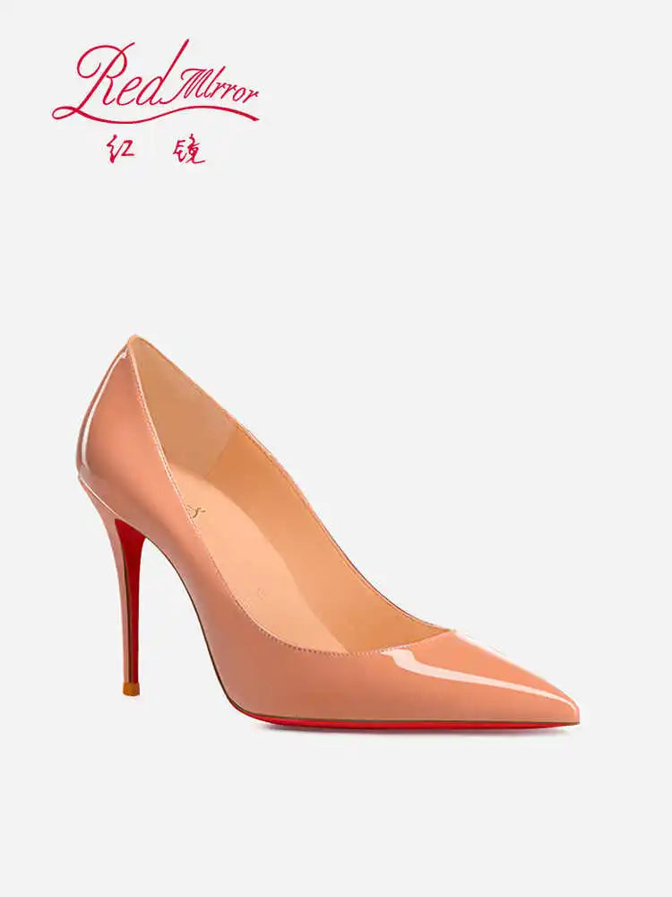 Women Heels Naked Color Women's Elegant High Heel Luxury Black Shoes Woman 2026 Red Shiny Bottoms Pointed Toe Party Ladies Women Pi-Mart