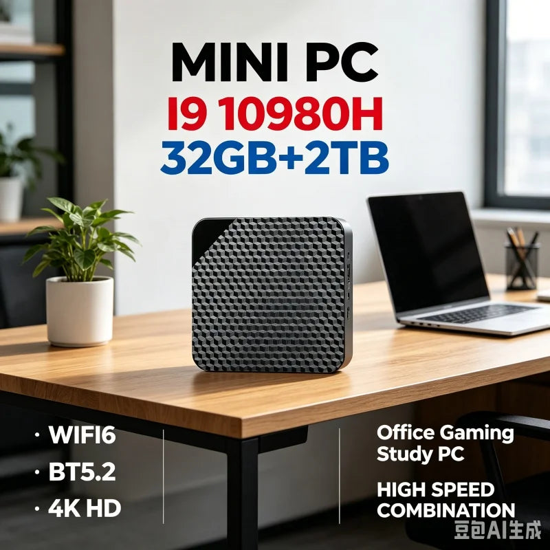 Compact Mini Gaming PC Intel i9 10980HK 16GB 32GB RAM 1TB 2TB SSD 4K HD Home Office Desktop Device Pi-Mart