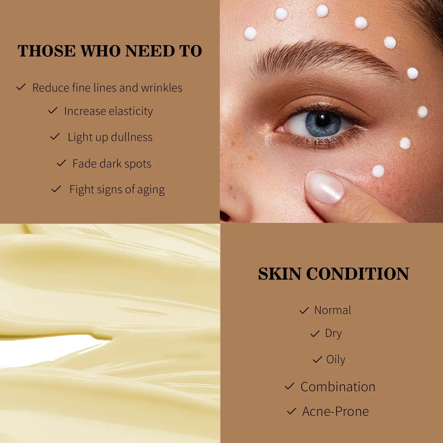 Retinol Eye Cream Anti Wrinkles,Anti Puffiness Remove Dark Circle Eye Bag Hyaluronic Acid Moisturize Peptides Soothe Skin Care Pi-Mart