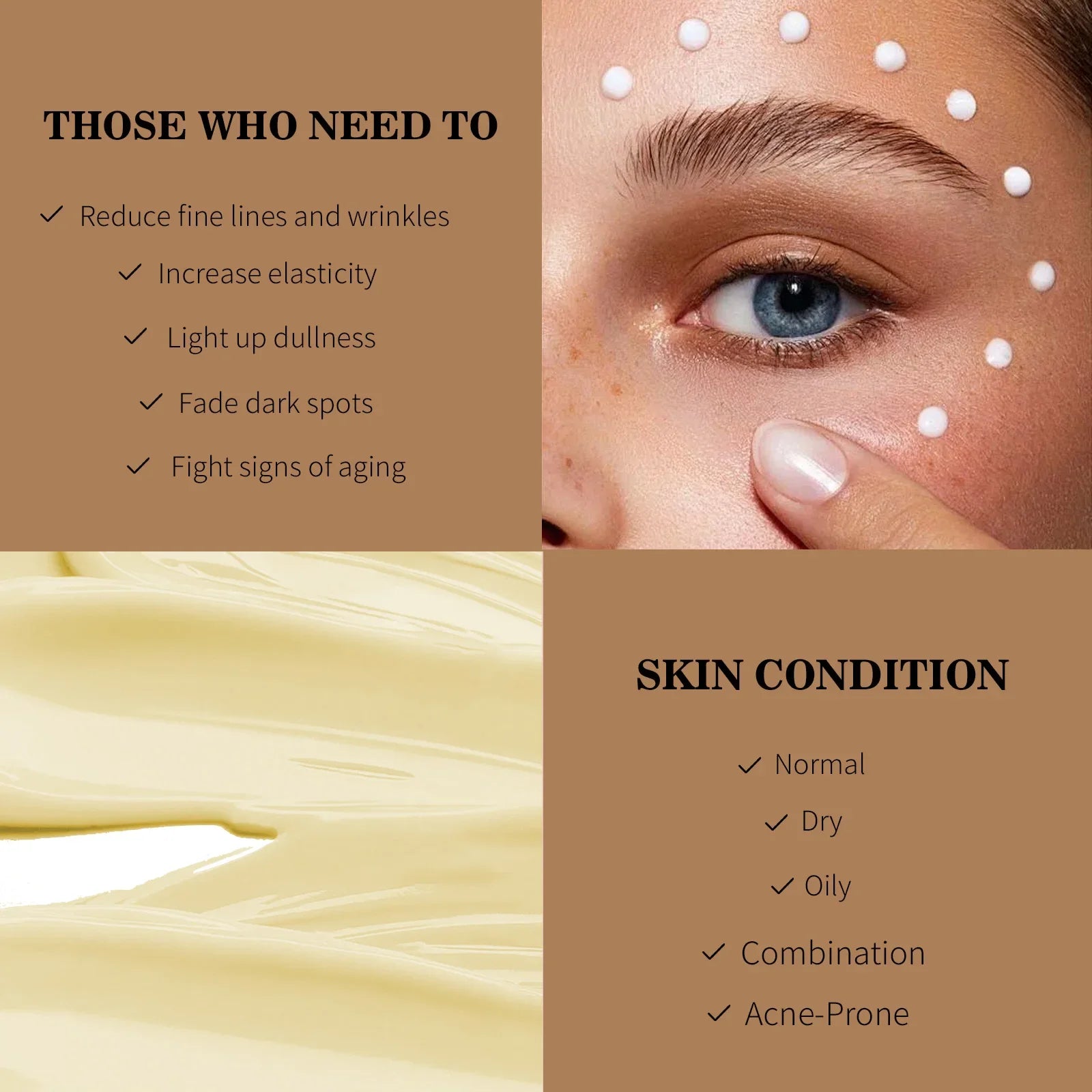 Retinol Eye Cream Anti Wrinkles,Anti Puffiness Remove Dark Circle Eye Bag Hyaluronic Acid Moisturize Peptides Soothe Skin Care Pi-Mart