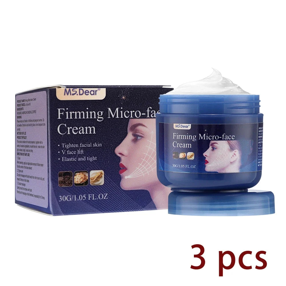 Micro-face Firming Cream Tightens Contours Face V Line Shape Masticatory Muscles Jowls Fat Burning Anti-Aging Essence Skin Care Tri Light Beauty