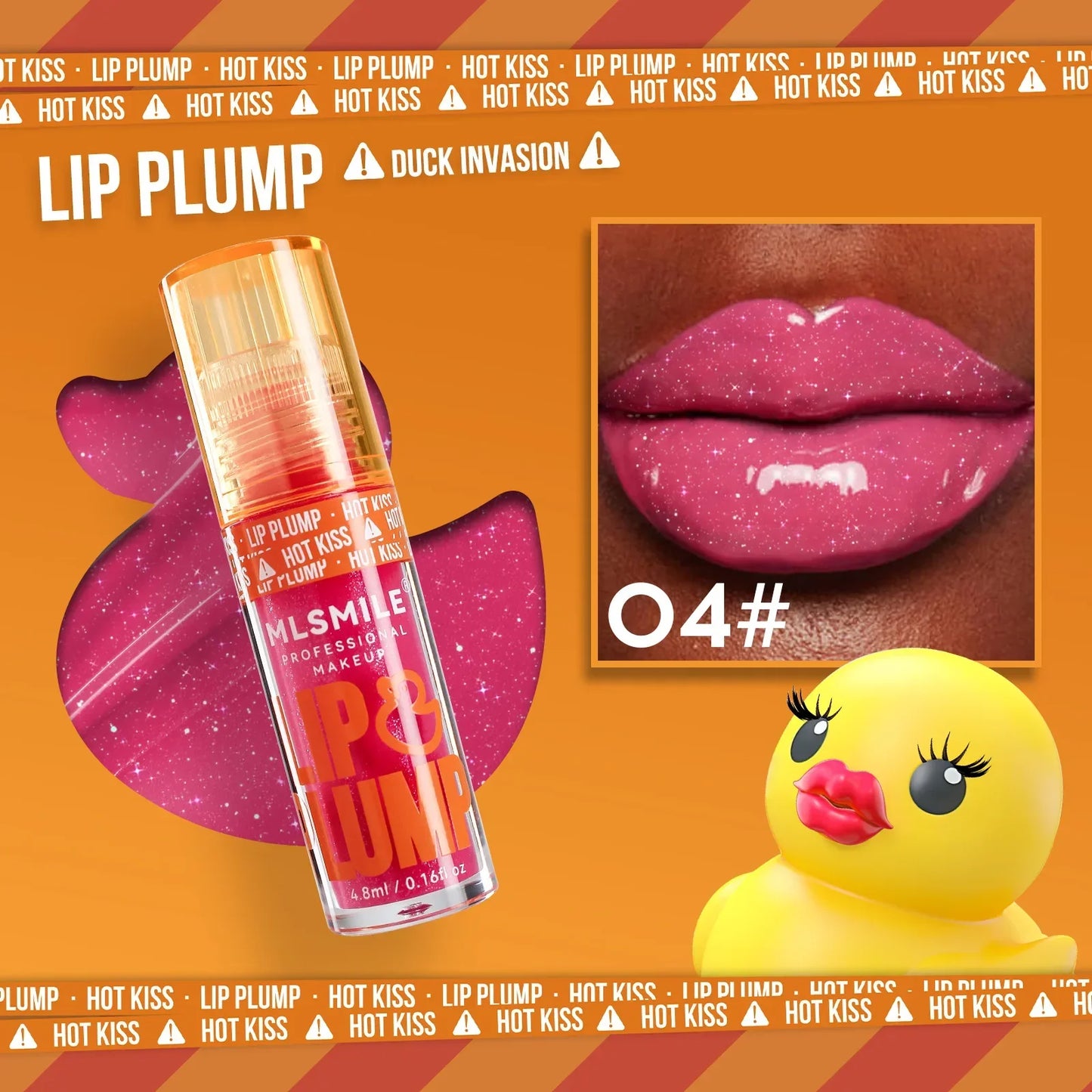 MLSMILE Duck Lip Plump Lip Oil Moisturizing Lip Gloss Mirror Water nature long-lasting  Gloss Gloss Pearl Lip Glaze Set Tri Light Beauty