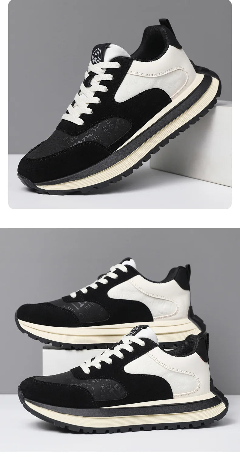 Men Shoes 2025 Spring Autumn New Fashion Comfortable Height Increase Casual Running Shoes Breathable Non Slip Platform Sneakers Pi-Mart