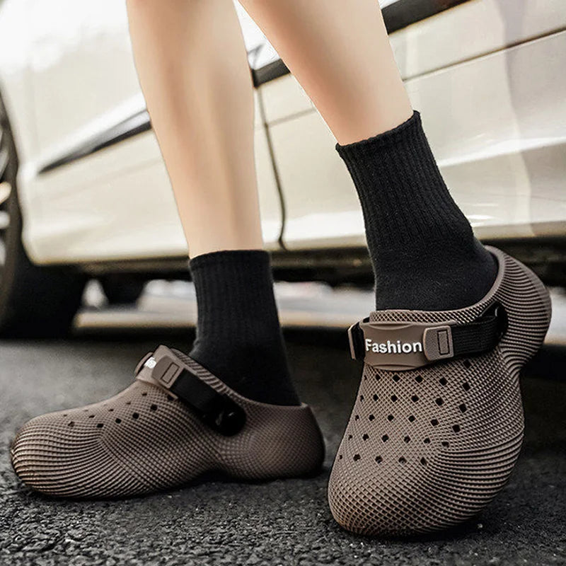 3D Design Chunky Platform Sandals Men 2026 Summer Slip On Non Slip Sport Sandals Men Outdoor Thick Bottom Eva Slippers Beach Pi-Mart