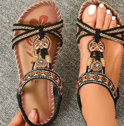 Women's Sandals Bohemian Sandals Outdoor Soft Sole Beach Sandals Platform Lightweight Women Casual Shoes Flat Plus Size Sandal LadyShow.Store