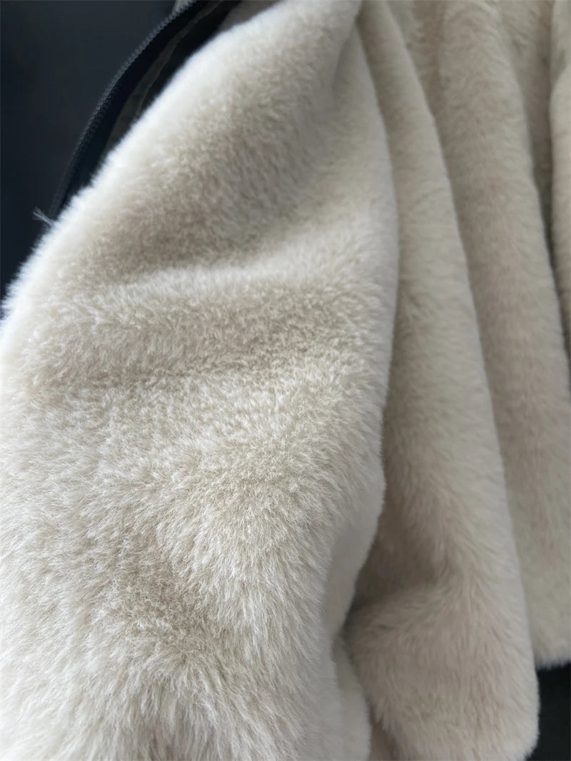 ZAROY Fur Collar Hooded Parkas Y2k Harajuku Thicken Padded Jackets Casual Zipper Gothic Women&Men Winter Coats Streetwear кур Pi-Mart